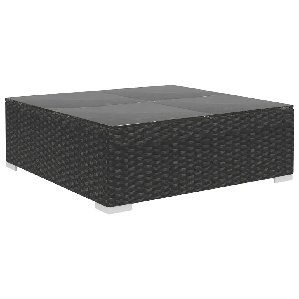 Set Divani da Giardino 10 pz con Cuscini in Polyrattan Nero 48310