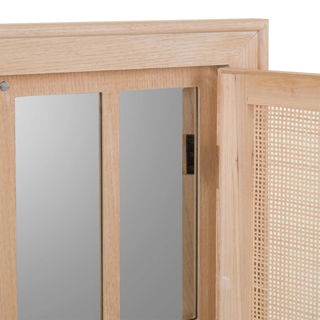 Specchio in MDF e griglia, marrone, 73,5x5x118 cm