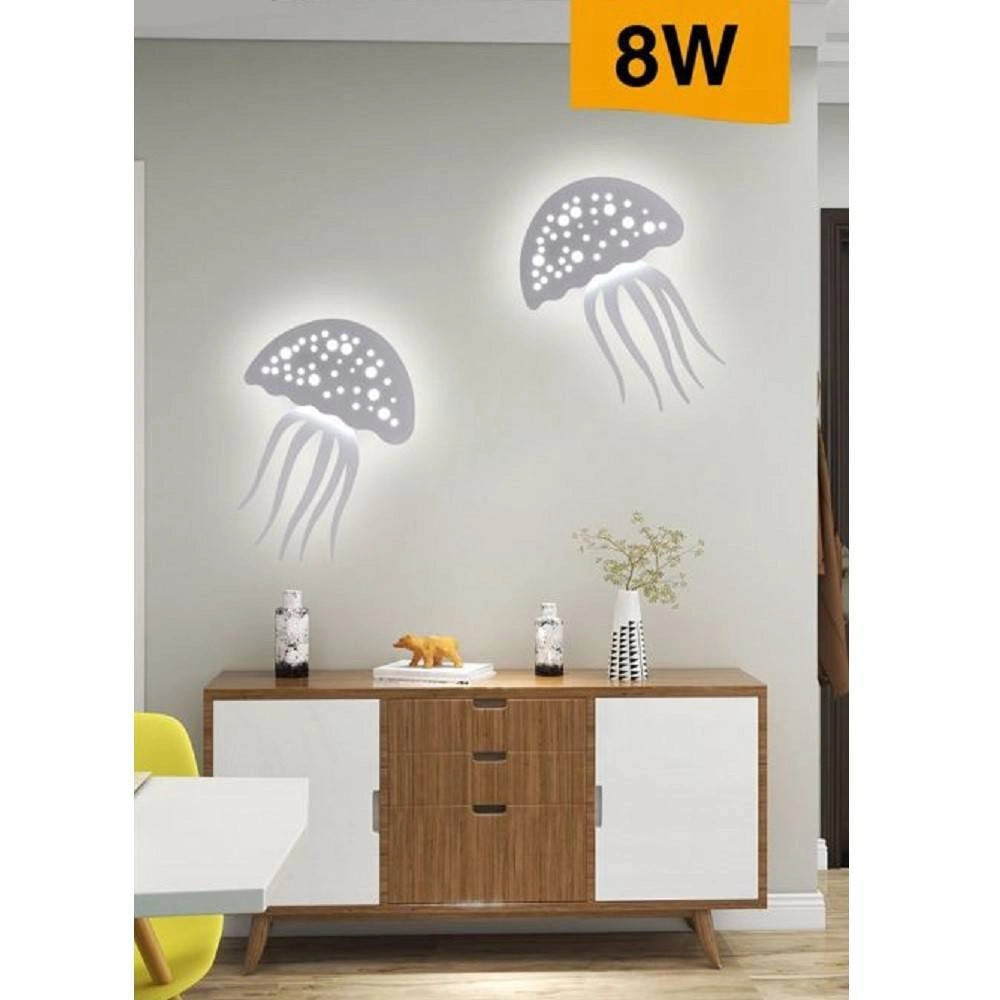 Trade Shop - Applique Parete Led Medusa 3 Tonalità Luce Moderno 8w Bianca Dimmerabile Aq27-b3c -