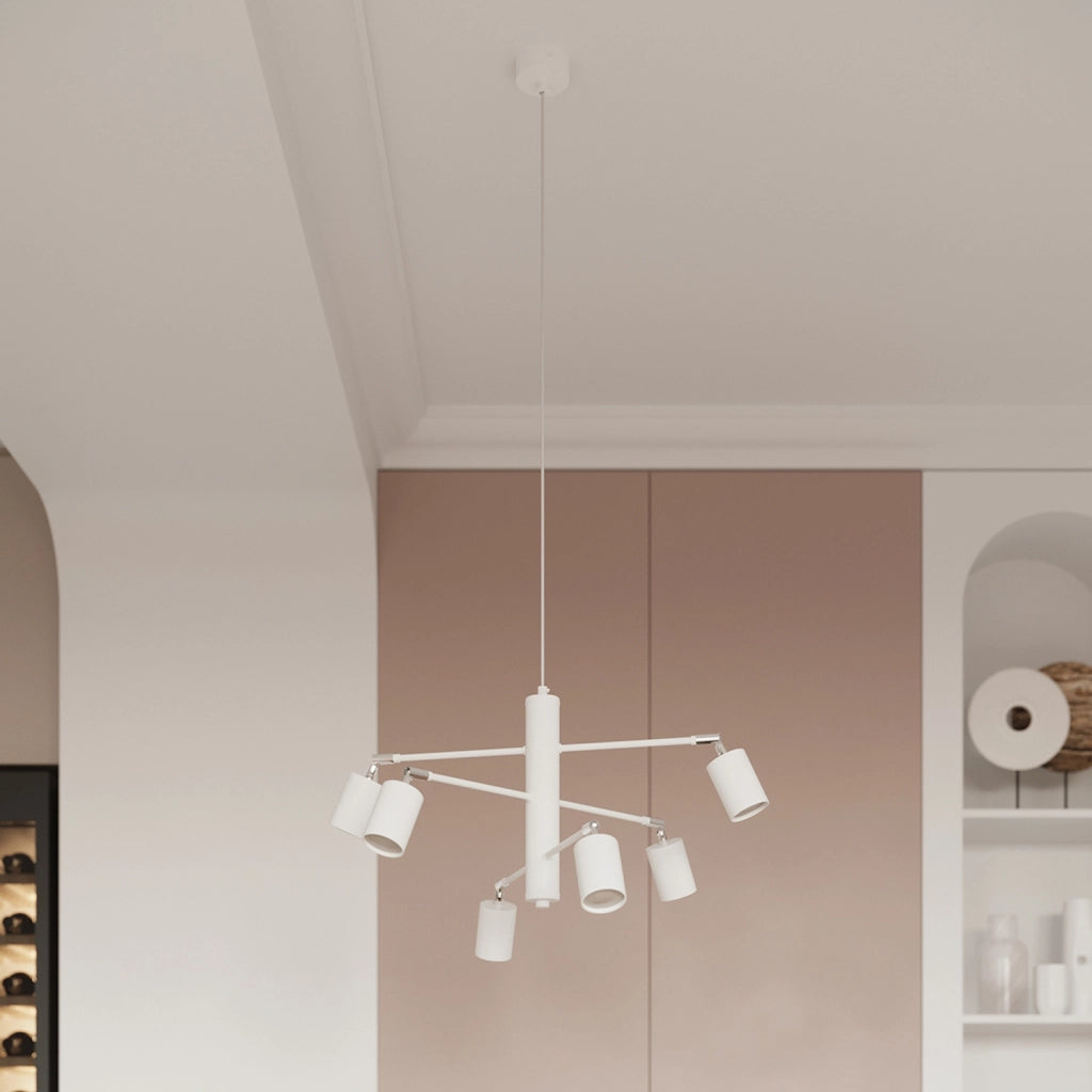 Lampada a sospensione bianca moderna Fjello 6xGU10