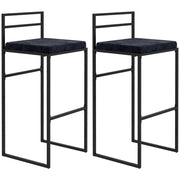 Sgabello da bar ¨C zephmum ¨C nero velluto 74 cm