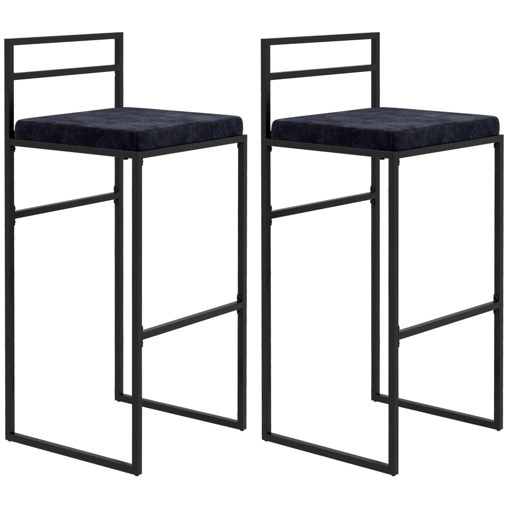 Sgabello da bar ¨C zephmum ¨C nero velluto 74 cm