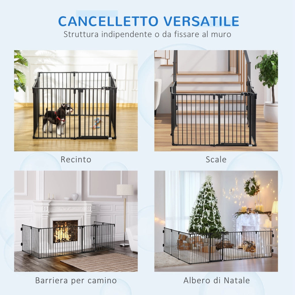 Cancelletto per Cani Pieghevole ¨C zephmum ¨C Nero, 8 Sezioni