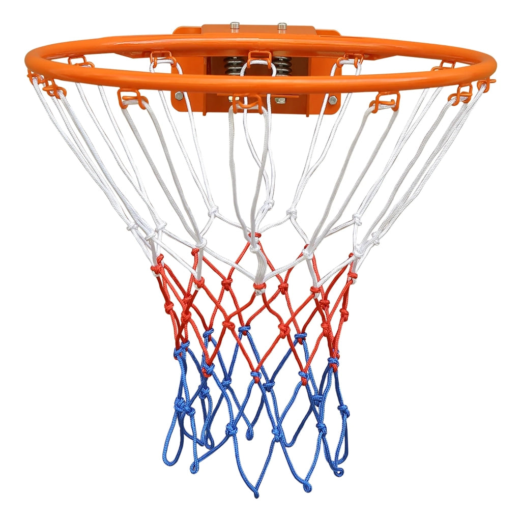 Cerchio ruota sostituibile 45 cm, design a doppia molla, rivestimento resistente alle intemperie, con rete, arancione, montaggio a parete