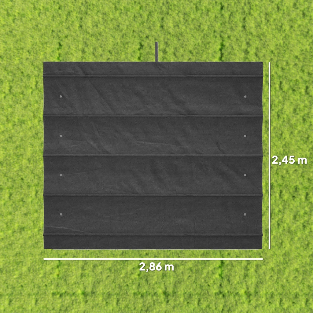 Telo di Ricambio per Gazebo da Giardino 2,85 x 2 m in Poliestere Grigio Scuro Tettoia Estensibile Resistente Facile da Montare