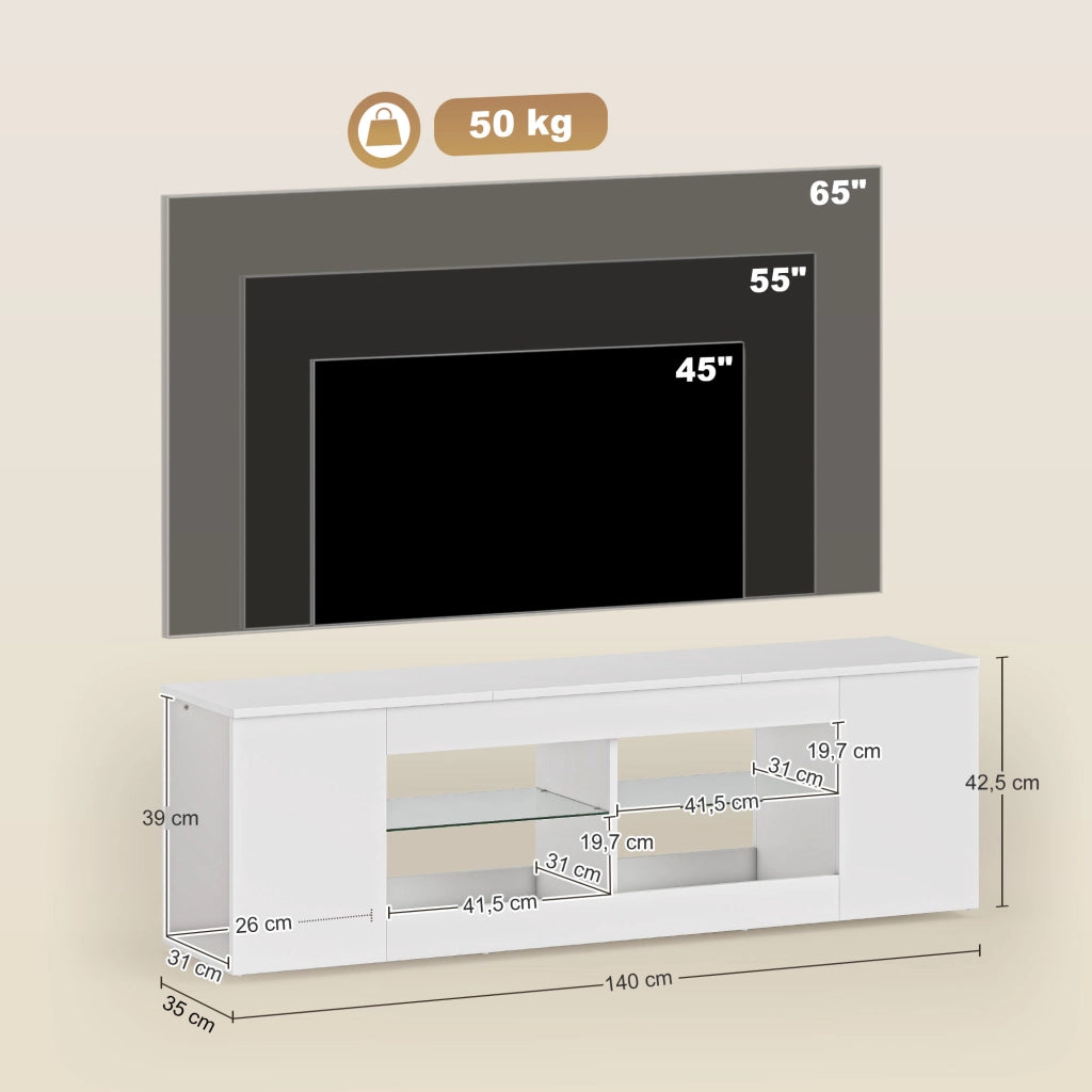 Mobile TV ¨C Minimal ¨C Bianco, Spanplatte, 140 cm