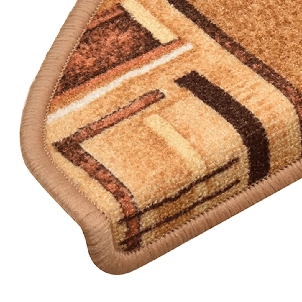 Tappetini Autoadesivi per Scale 15 pz | Gradini per Scale Beige 65x21x4 cm