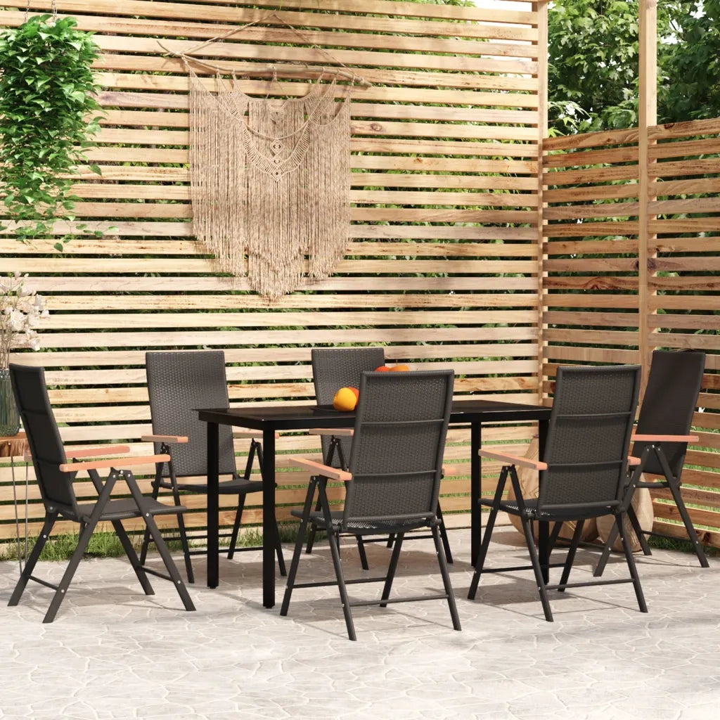 Set da Pranzo da Giardino 7 pz Nero 3099116