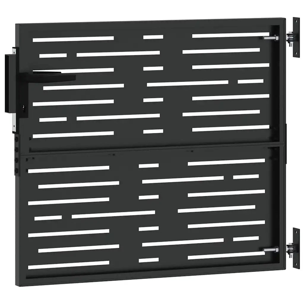 Cancello da giardino con blocco Nero 85 x 100 cm 42015874