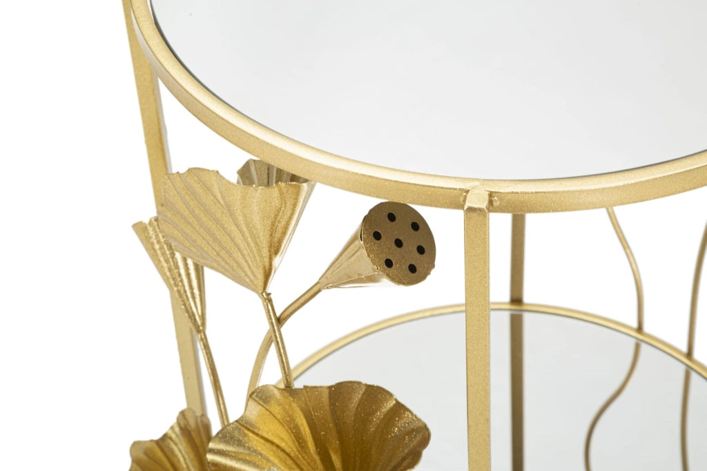 Carrello Elegante Flow con Ripiani in Vetro a Specchio 60x46x76 cm