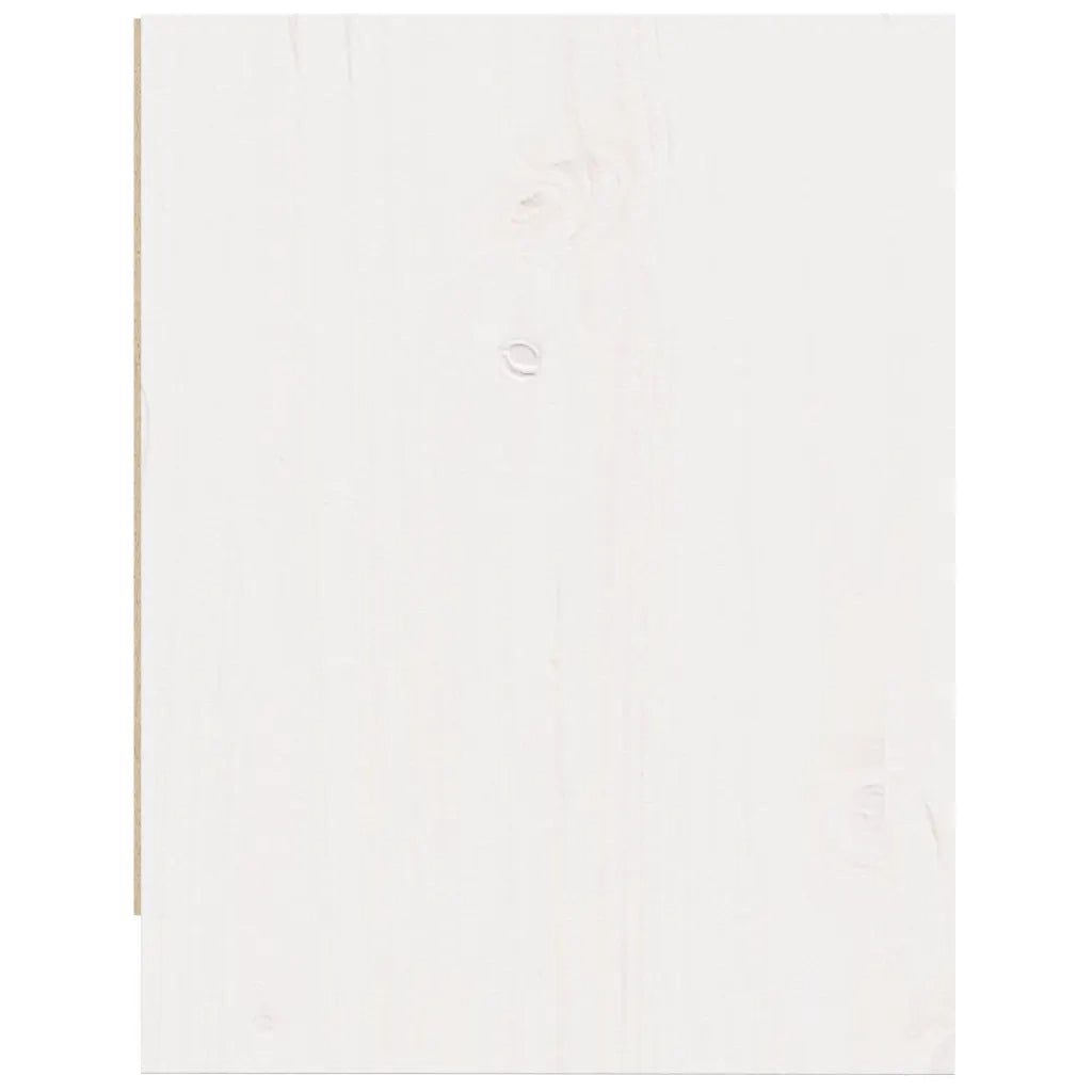Set di 2 Comodini | Armadio da Notte | Mobiletto da notte Bianchi 40x30,5x40 cm in Legno Massello di Pino