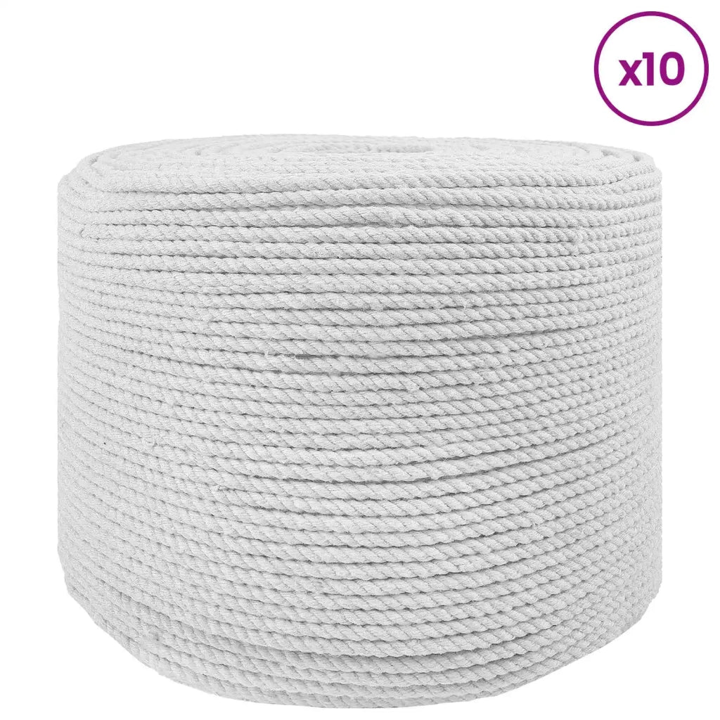 Spago di Cotone 10 pz 2 mm 100 m Bianco 100% Cotone 42011843