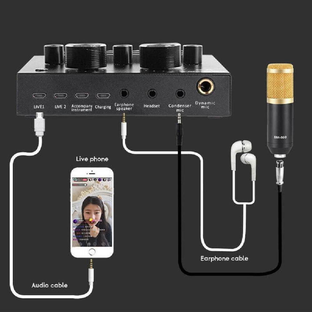 Trade Shop - Scheda Audio Esterna Bluetooth Per Dirette Steaming Mixer Pc Cellulare Dal Vivo -