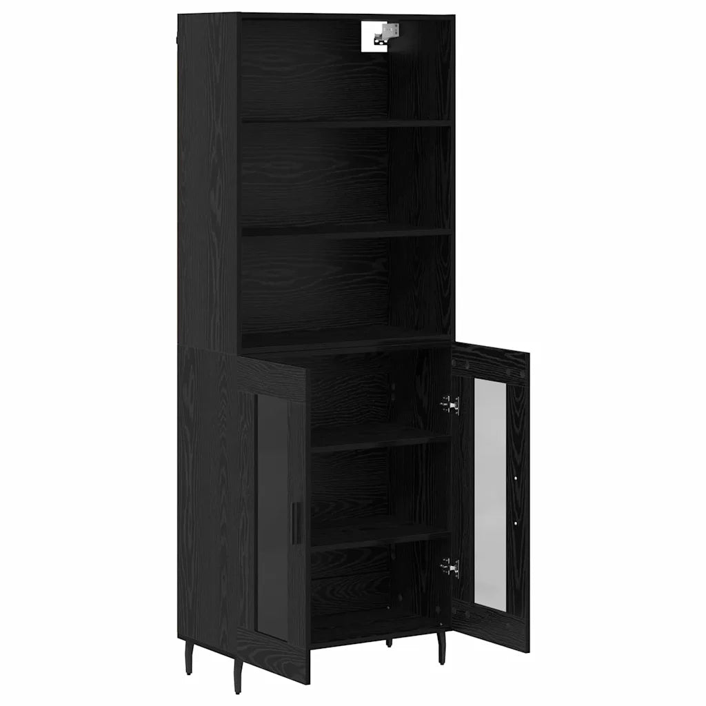Credenza | Madia | Buffet da pranzo | Armadio da pranzo Rovere Nero 69,5 x 34 x 180 cm