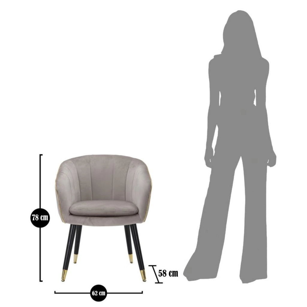 Poltrona VKH316, Grigio, Legno, 62x58x78 cm