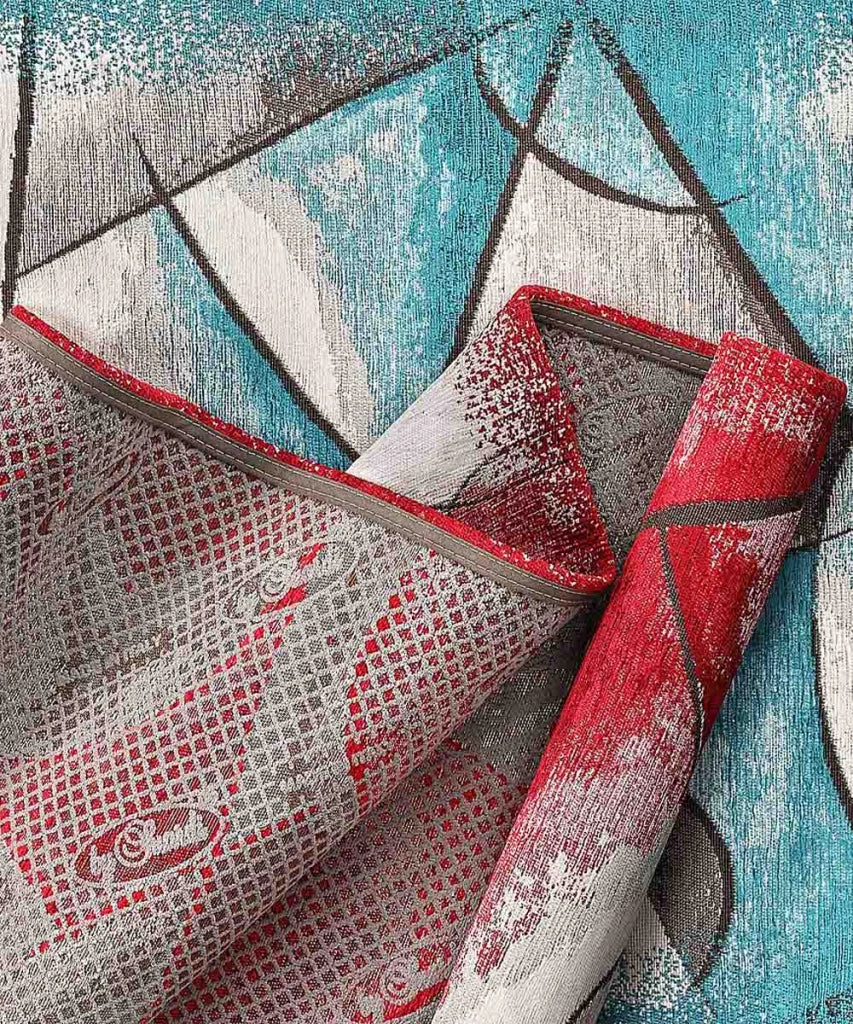 Tappeto moderno UNIVERSO ROSSO astratto quadro arte contemporanea, passatoia cucina multiuso lavabile in lavatrice e anti-scivolo cm.55x280