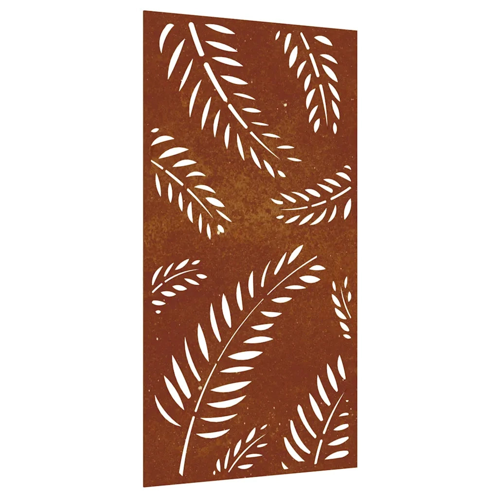 Decorazione Muro da Giardino-Decorazioni da giardino 105x55 cm Foglia Acciaio Corten
