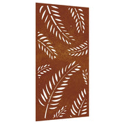 Decorazione Muro da Giardino-Decorazioni da giardino 105x55 cm Foglia Acciaio Corten