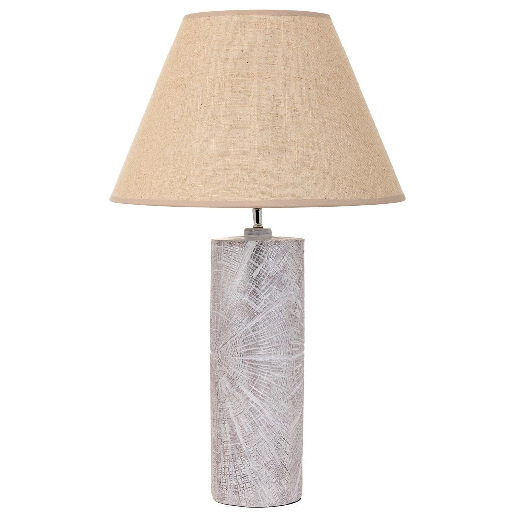 Lampada da tavolo in poliresina bianca