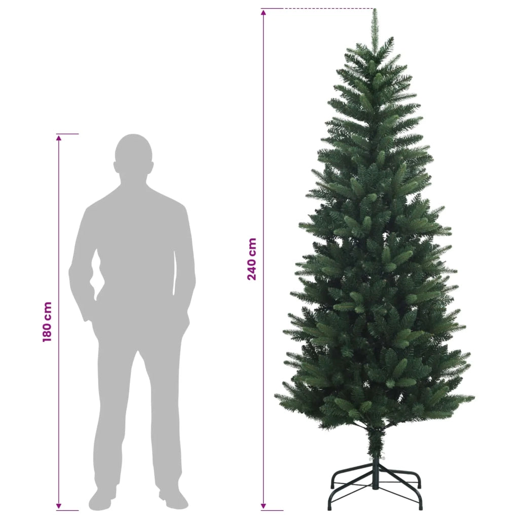 Artificial Hinged Christmas Tree 240 cm PE e PVC Verde 42052636