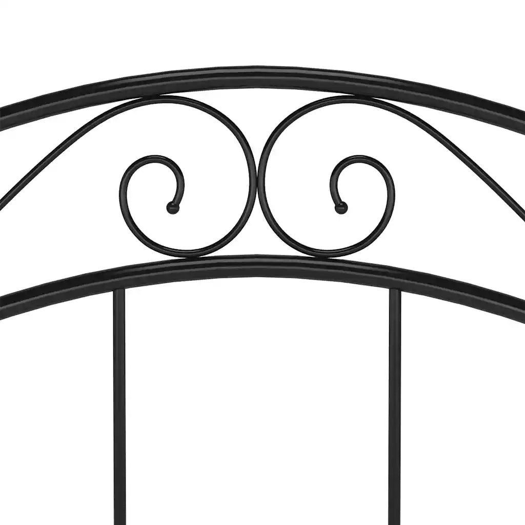 Letto singolo | Letto per adulti | Giroletto Nero in Metallo 90x200 cm