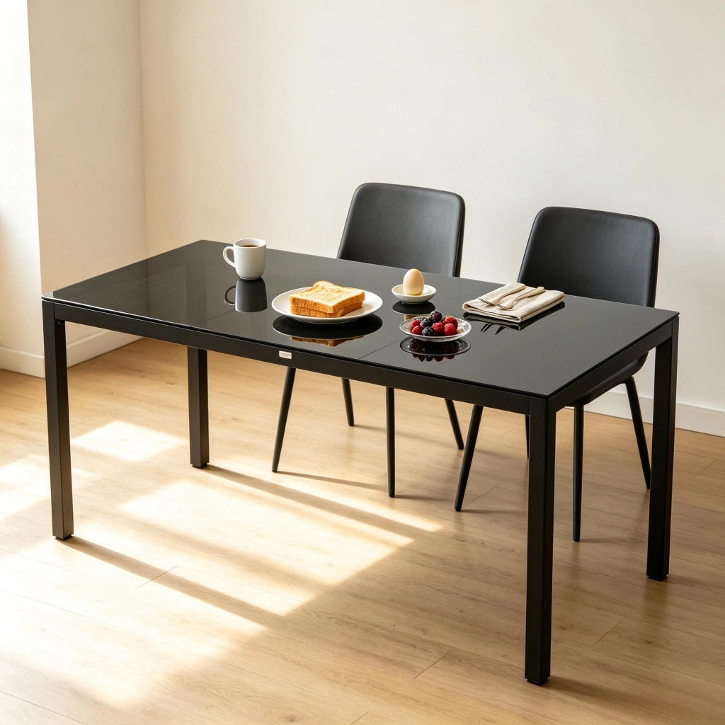 TAVOLO da pranzo da esterno 180x80x72 cm Alluminio Nero