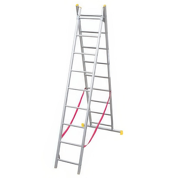 Scala Trasformabile in Alluminio a Due Rampe 9+9 Gradini EN 131 Easy Two