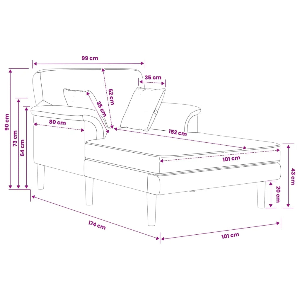 Chaise longue Blu Velluto 42048049