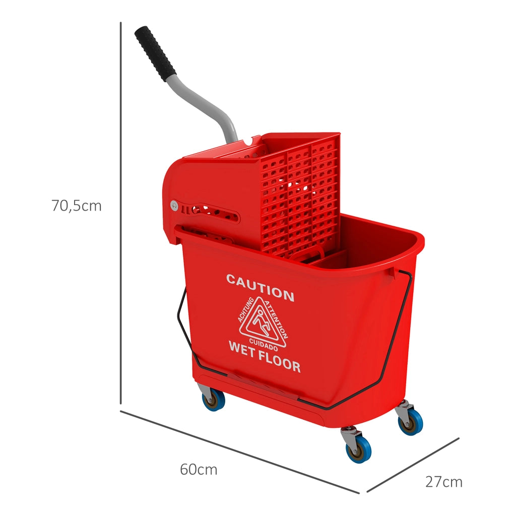 Secchio 20L con Strizzatore e Manico ¨C Zephmum ¨C Rosso