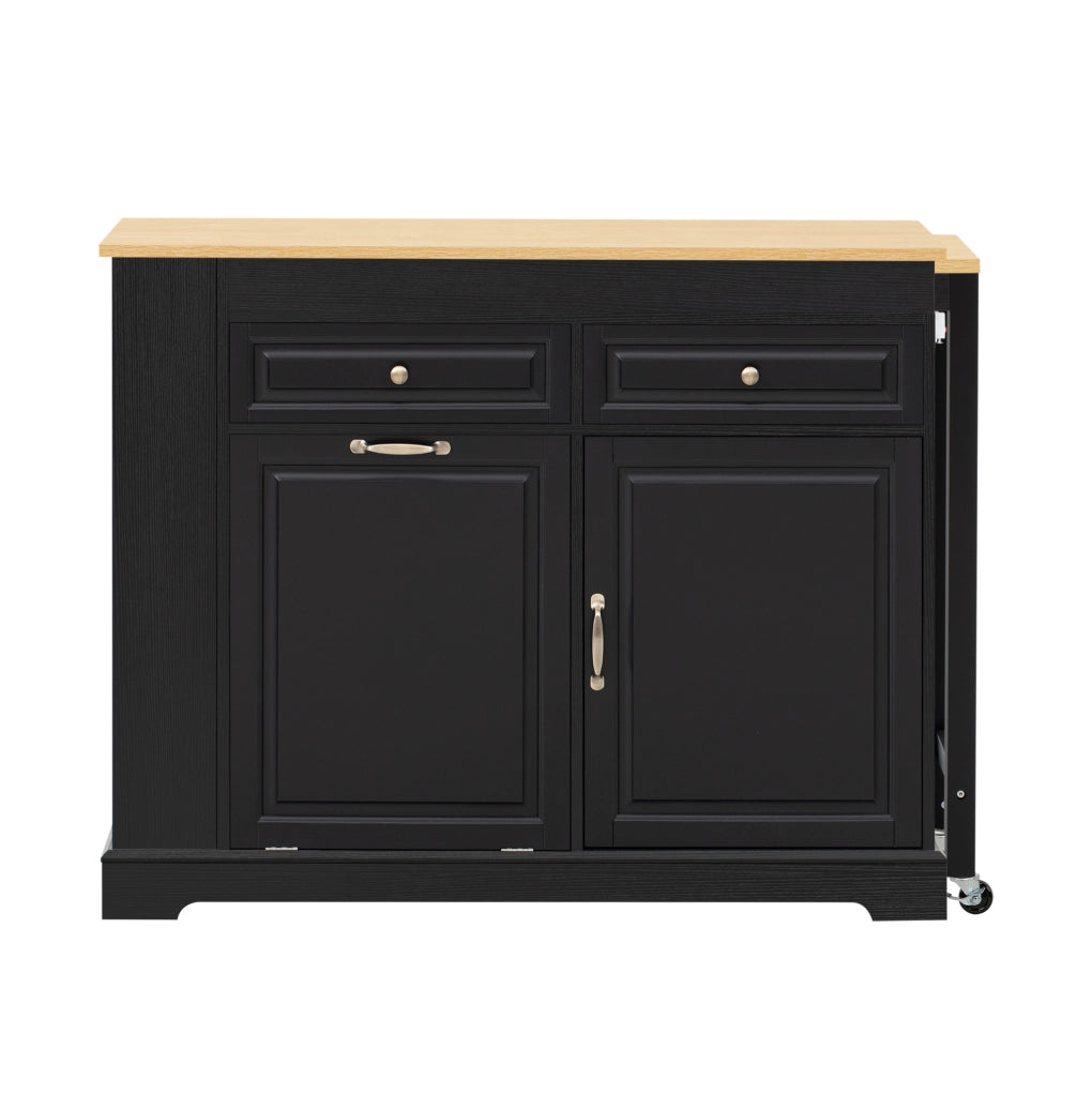 ISOLA DA CUCINA Mobile Estensibile 112-180x45x92 cm Nero/Naturale