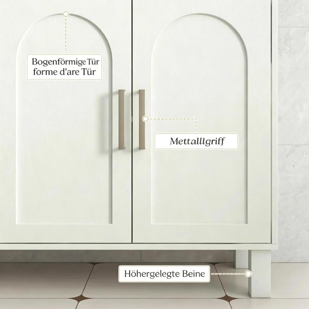 Mobile sottolavabo crema 90x30x63 cm con ripiani