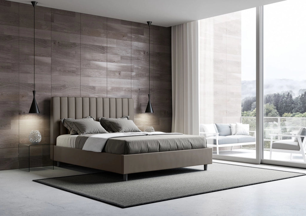 Letto Matrimoniale Francese 140x210 cm Senza Rete Agueda Cappuccino