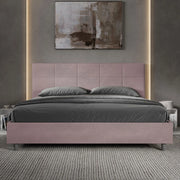 Letto imbottito Matrimoniale 190x200 cm Mika - Con rete,Glicine,Microfibra