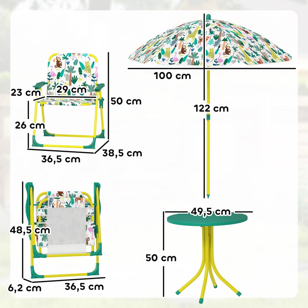 Set tavolo e sedie bambini ¨C Minimal ¨C verde, 4 pezzi