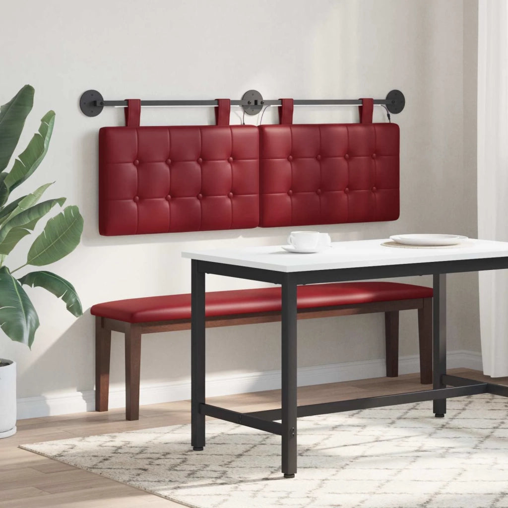 Testiera | Testata sospesa Con luce LED Rosso Vino Similpelle