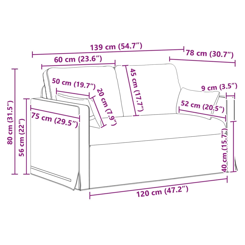 Set di divani 2 pcs Crema 139 x 78 x 80 cm Tessuto 3407498