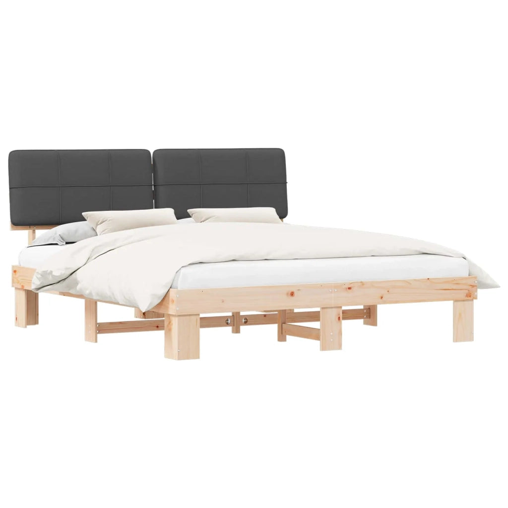 Letto con Testiera Rivestita-Struttura Letto con Testiera Grigio scuro 180 x 200 cm 847444