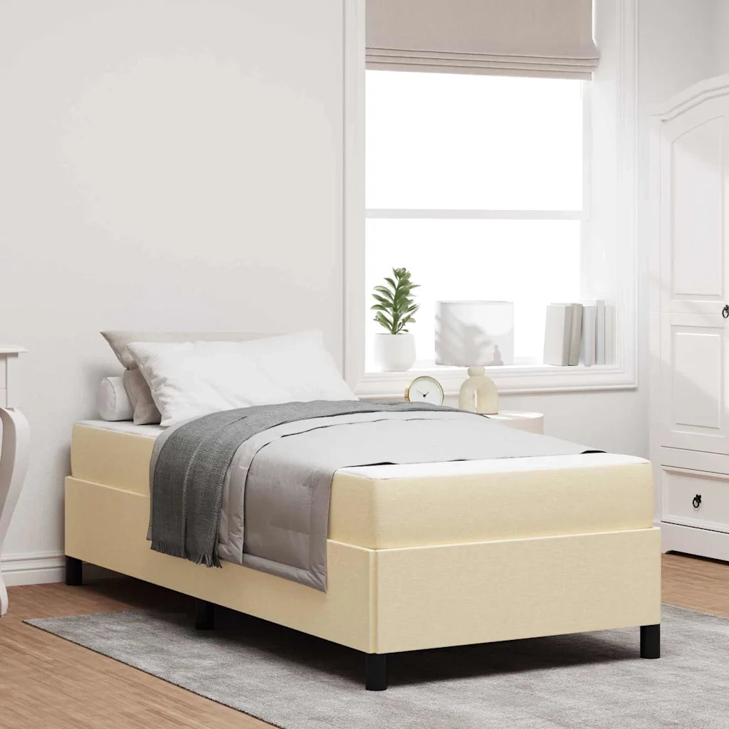 Letto a molle Crema 100 x 200 cm Tessuto 3398841