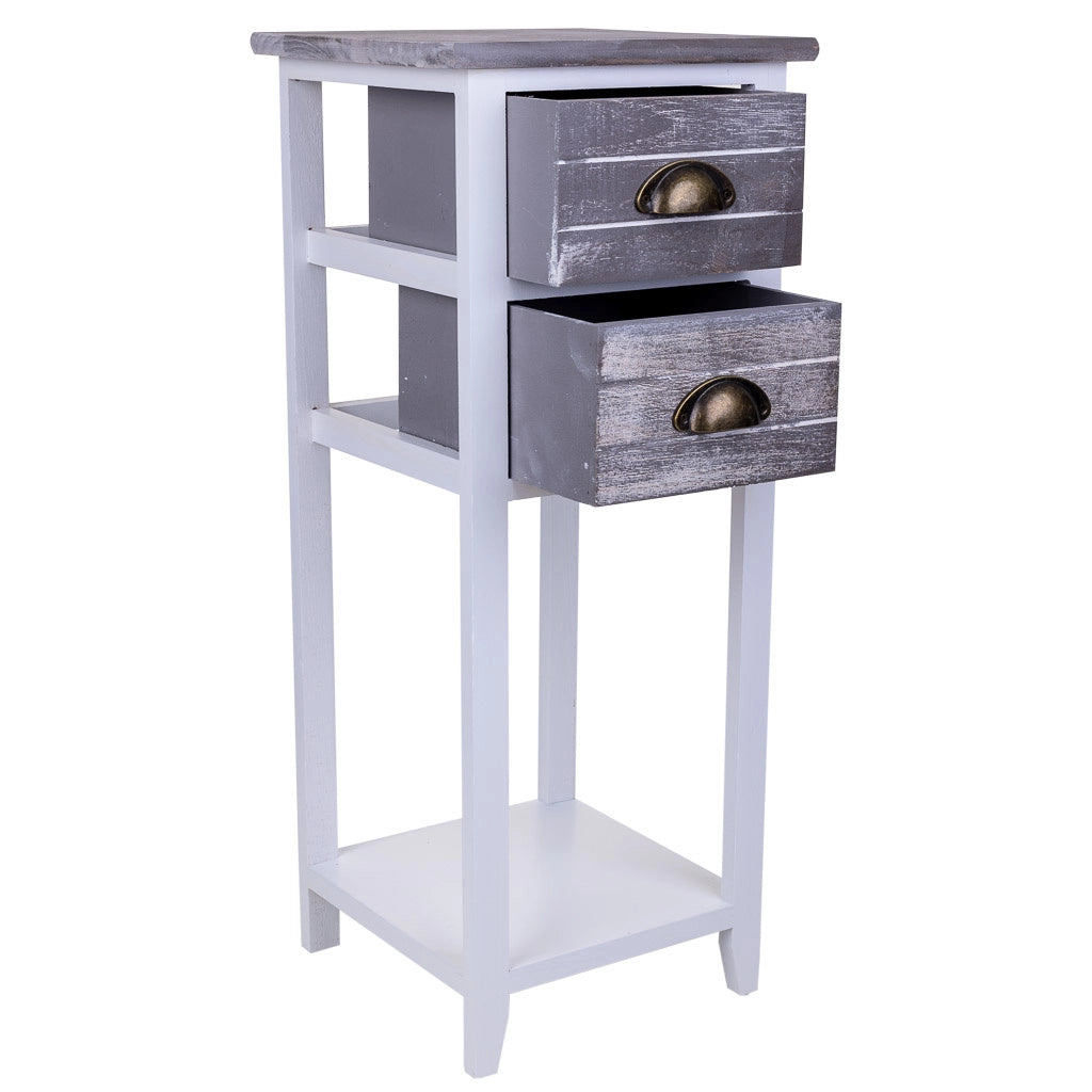 Comodino in legno bianco 30x30x73