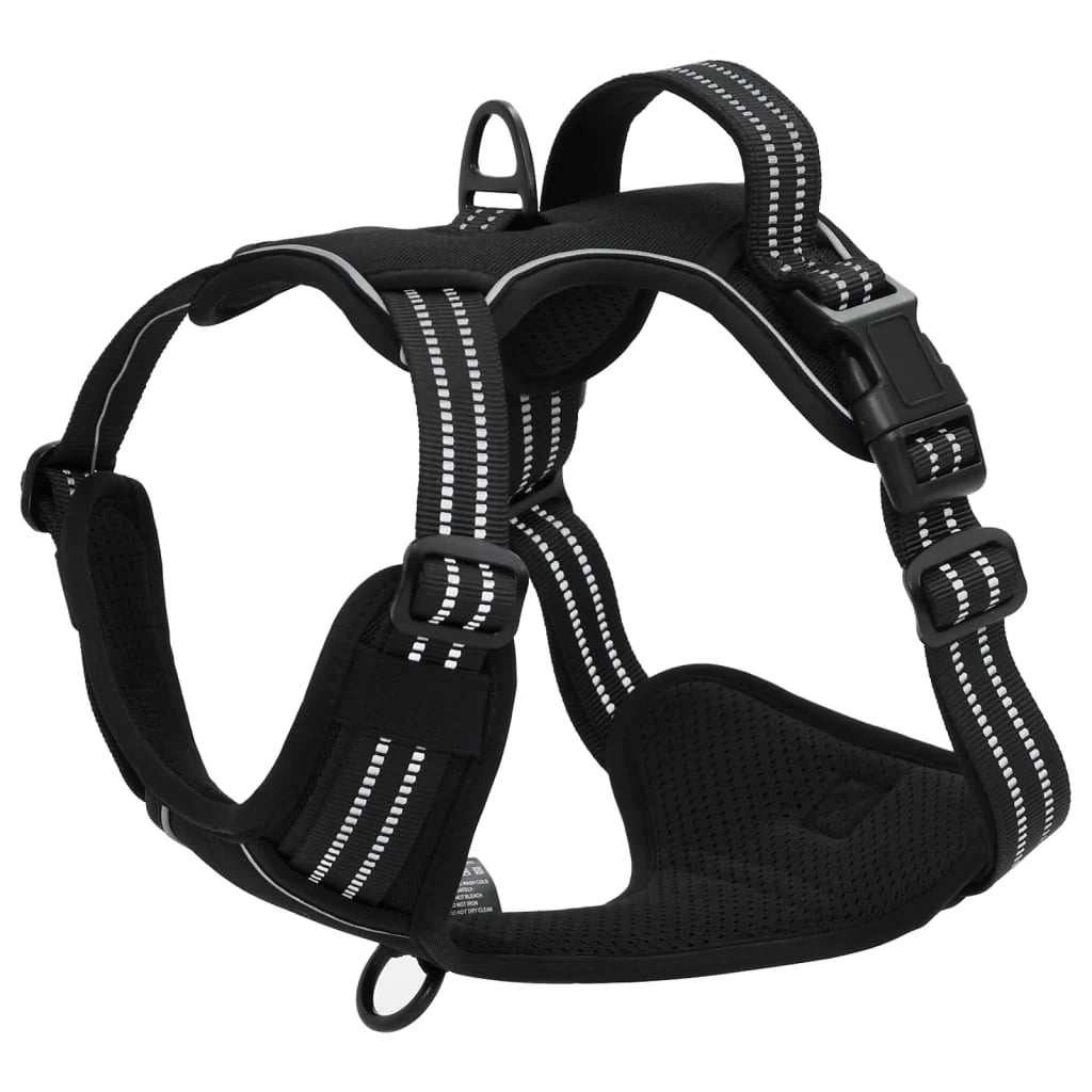 Pettorina per cani con guinzaglio e collare regolabili taglia S Nero 02_0042331