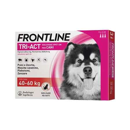 ANTIPARASSITARIO 'TRI-ACT' FRONTLINE cani 5/10 kg - 3 pipette - FRONTLINE