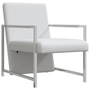 Poltrona | Sedia Relax con Gambe Cromate Bianca in Similpelle