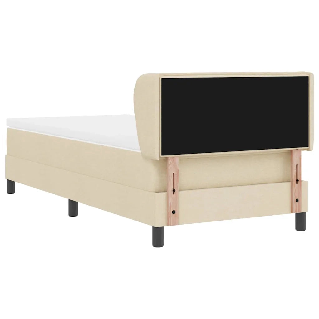 Letto a molle con materasso Crema 90 x 190 cm Tessuto 3339938