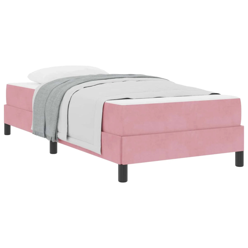 Letto a molle con materasso Rosa 80 x 200 cm Tessuto 3398658