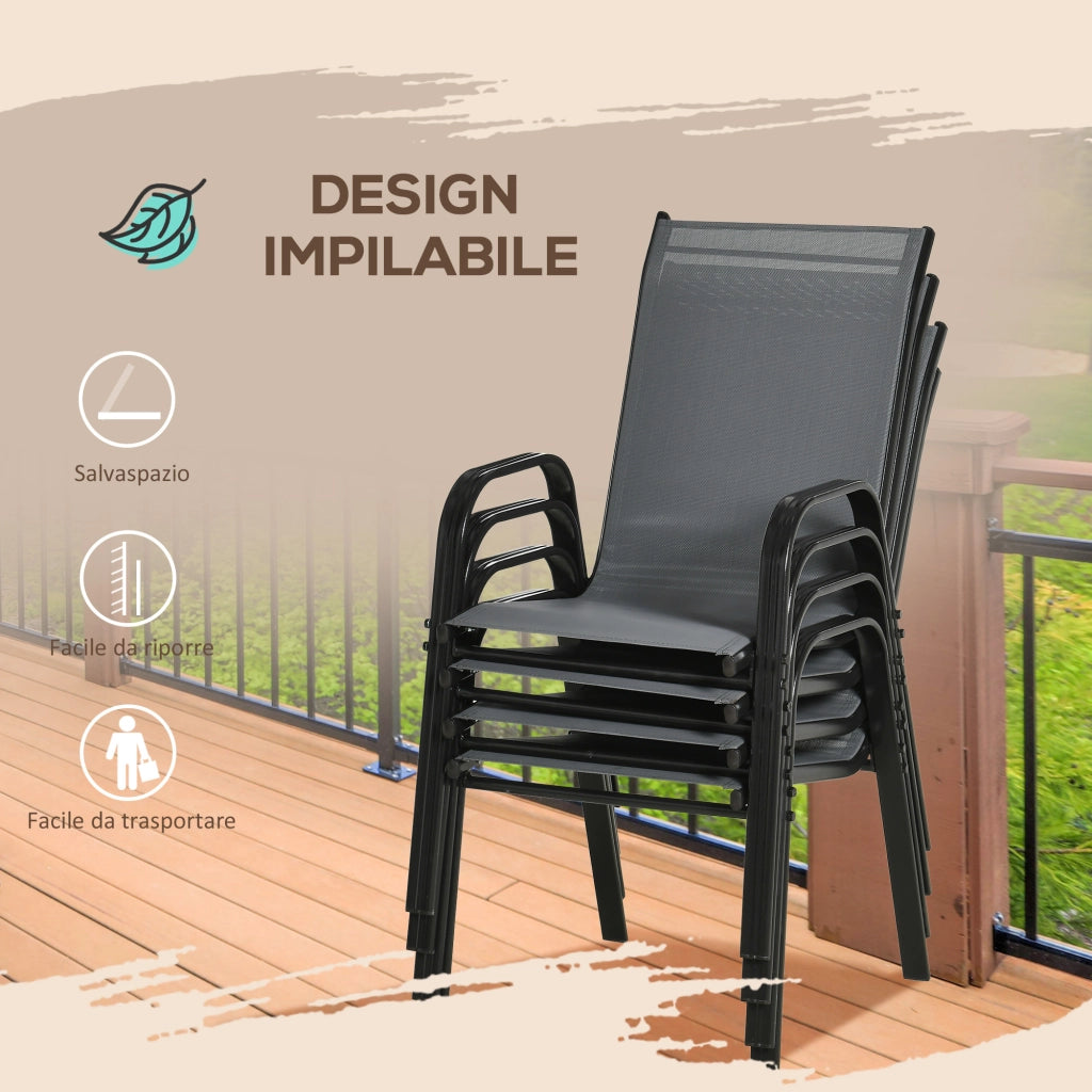 Sedie da Giardino Impilabili ¨C Minimal ¨C Grigio