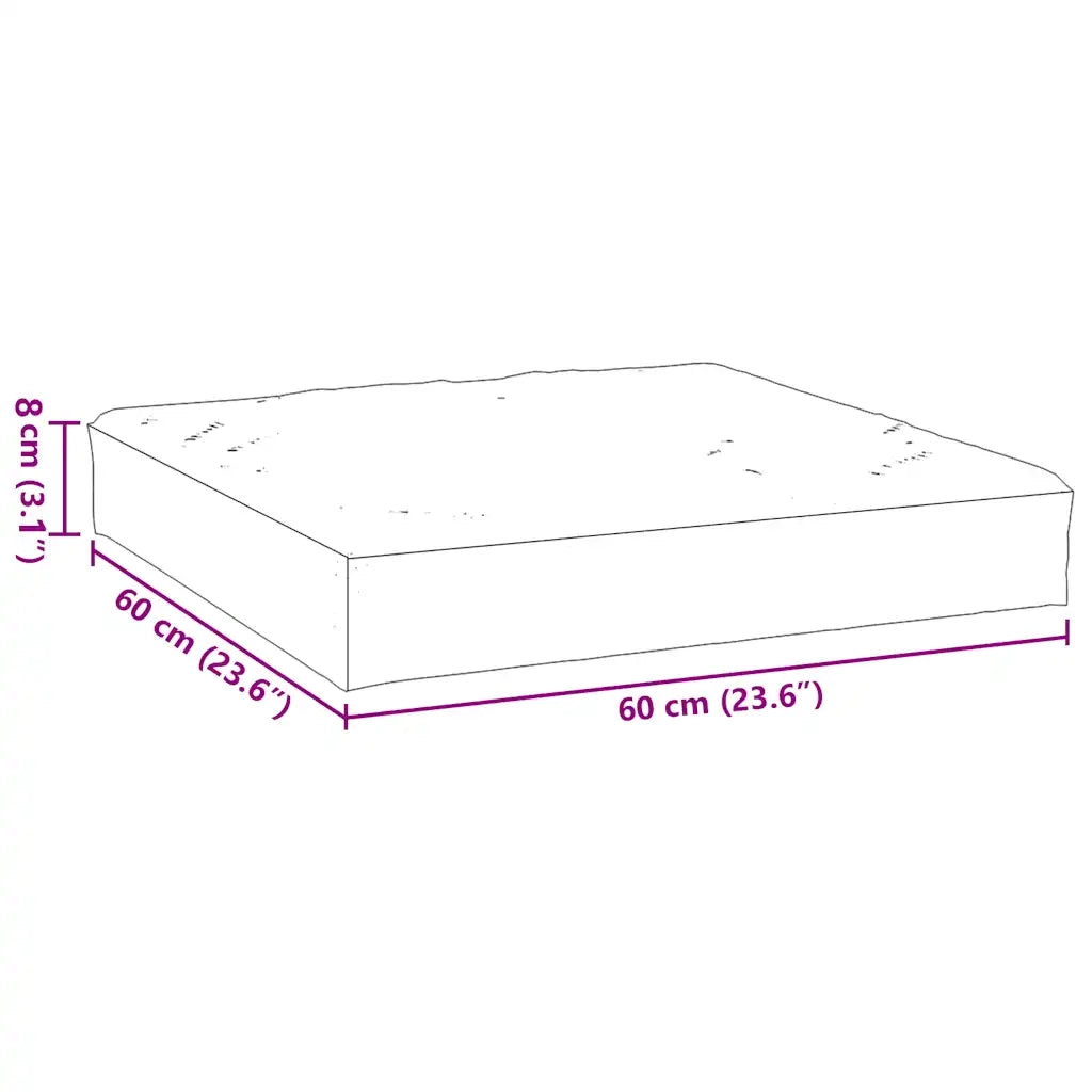 Cuscino per Pallet Nero 60x60x8 cm in Tessuto 361799