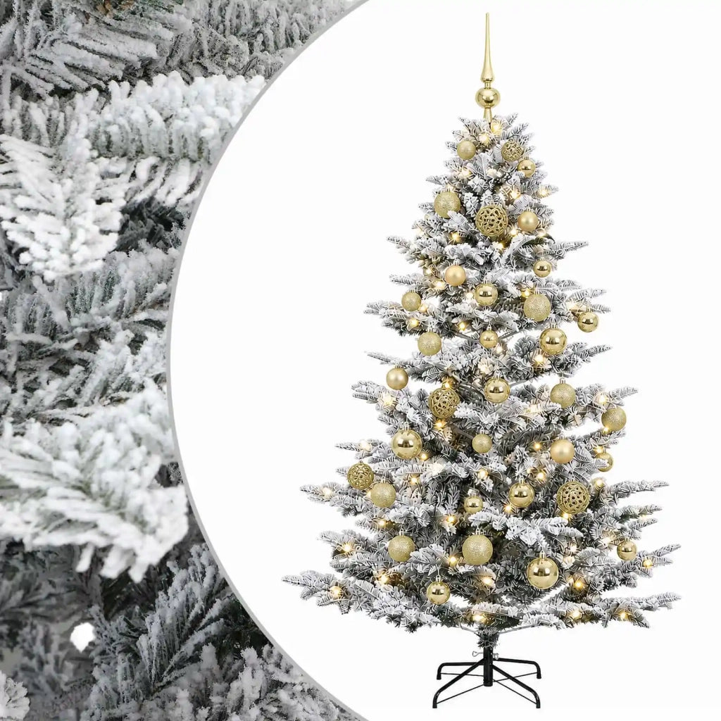 Albero di Natale artificiale con palline 120 cm 150 LED 3465669