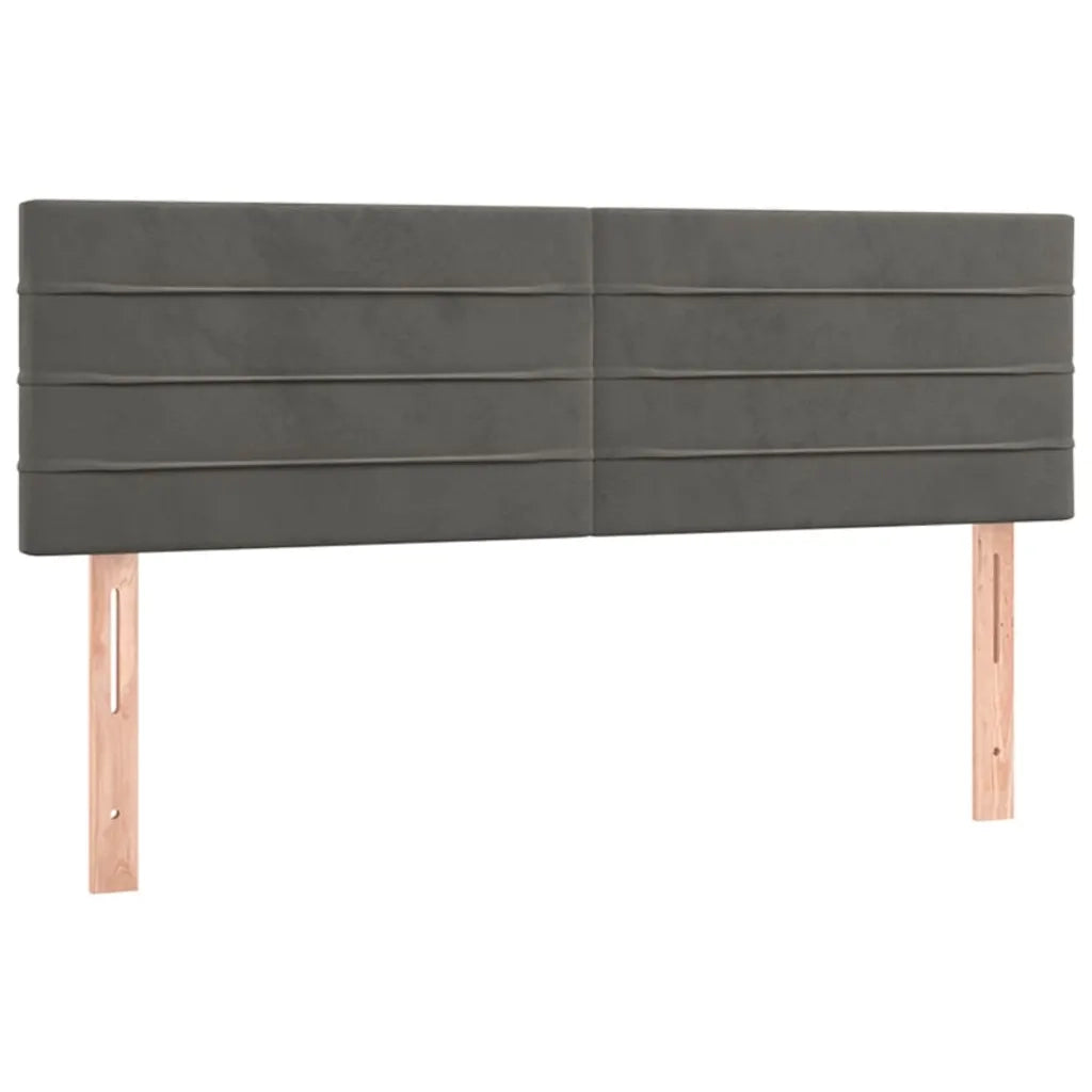 Testiera a LED Grigio Scuro 144x5x78/88 cm in Velluto 3121801