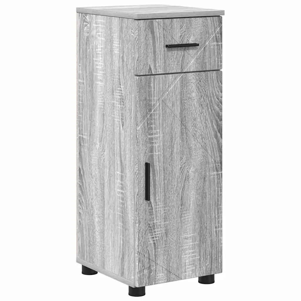 Set di mobili per il bagno con cassetto 4 pcs Grigio Sonoma