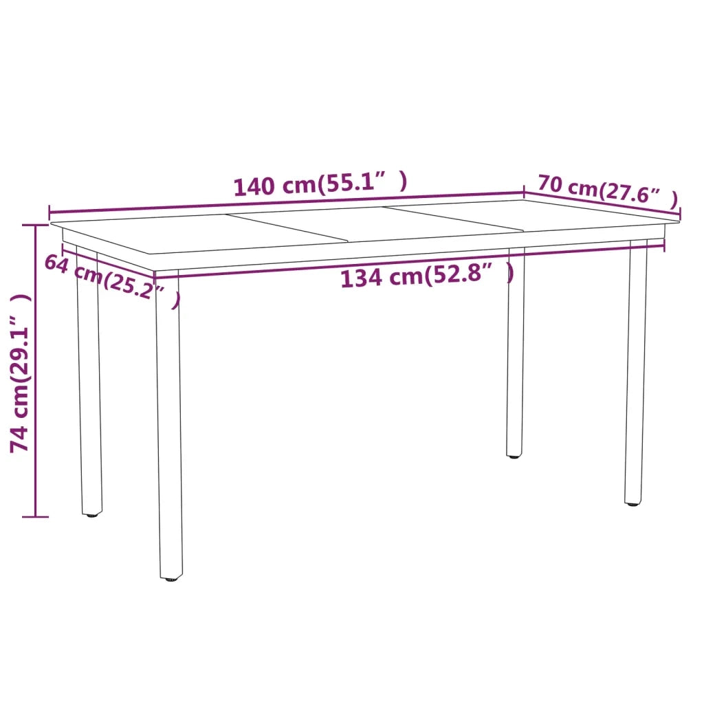 Set da Pranzo da Giardino 5 pz Nero 3099091